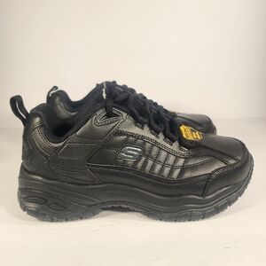 Skechers Work Slip & E⚡️H Resistant  Leather Shoes Men's Size 8 Wide Width NWOT